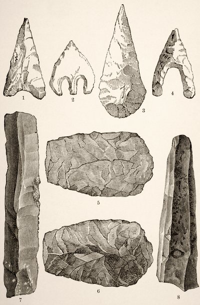 Prehistoric Flint Implements by English School